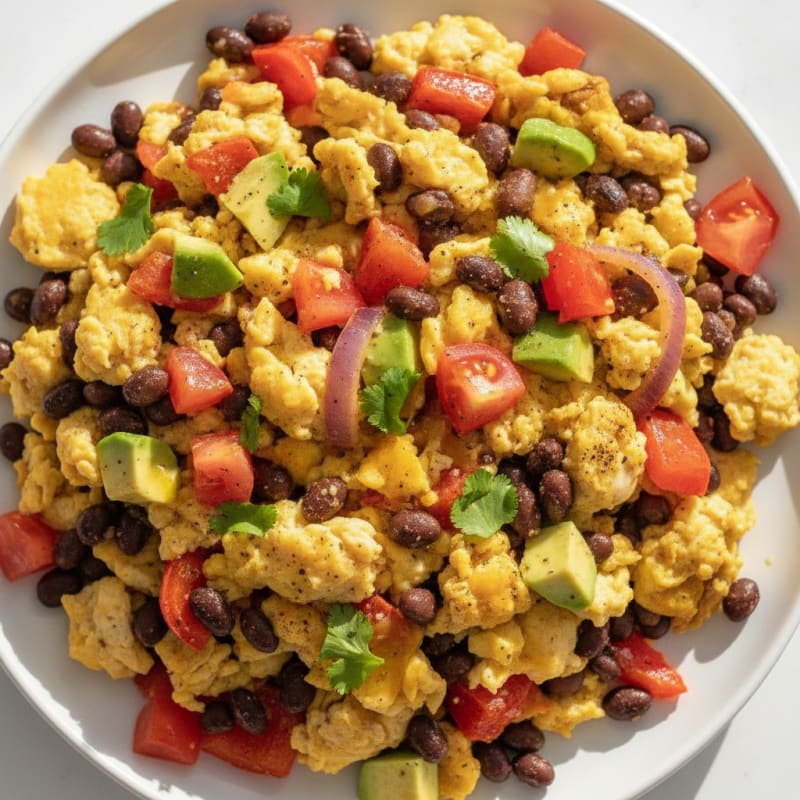 Southwestern Scrambled Eggs with Black Beans