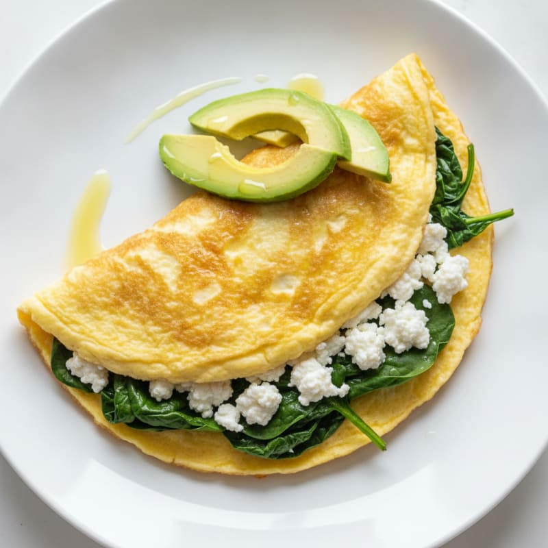 Egg White Omelette with Spinach and Cottage Cheese