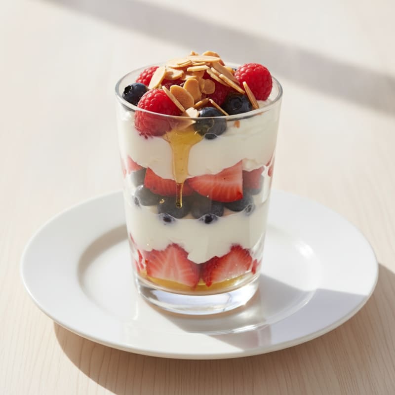 Greek Yogurt Protein Parfait with Mixed Berries