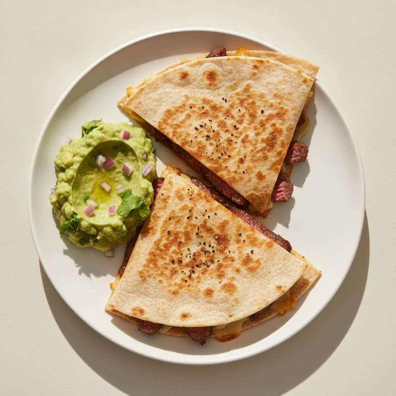 Carne Asada Quesadillas with Guacamole