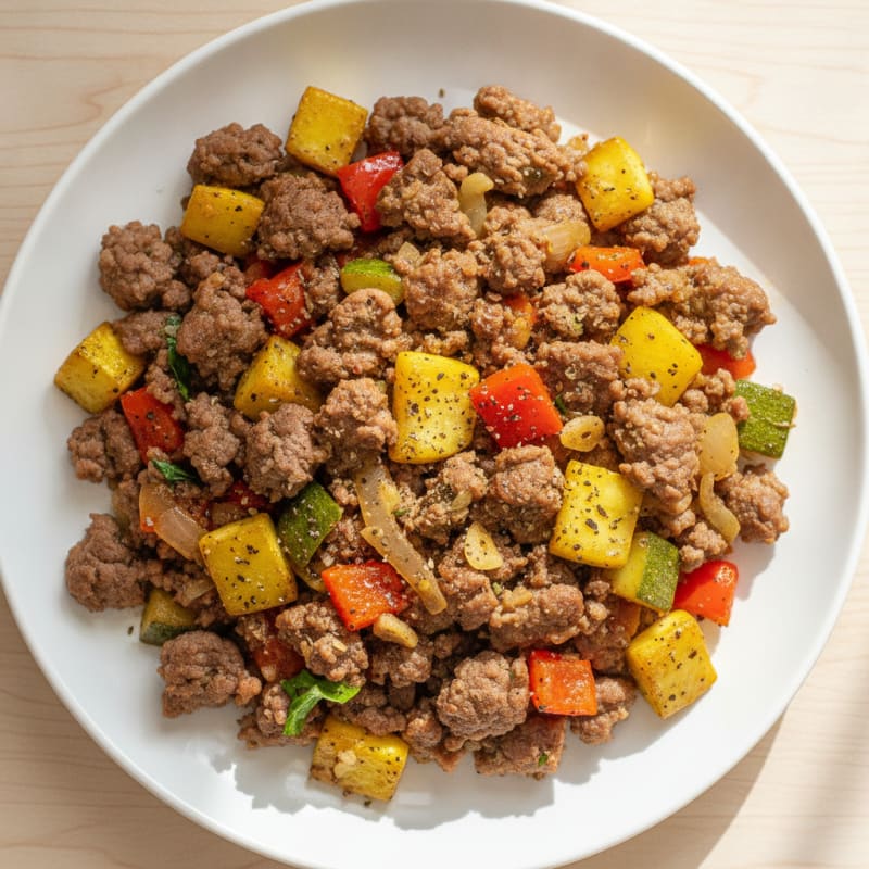 Savory Ground Beef and Veggie Skillet