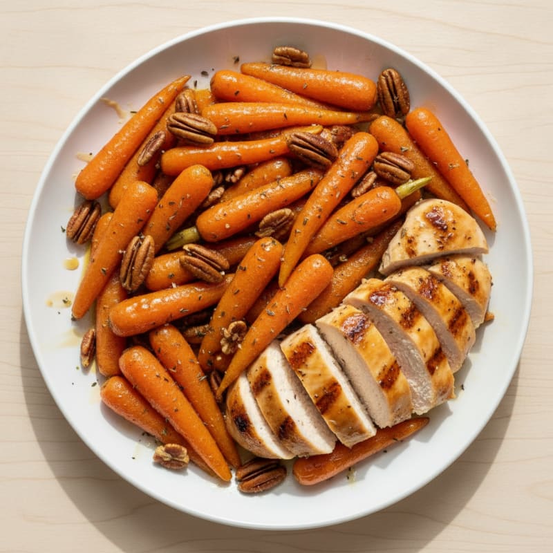 Maple-Glazed Roasted Carrots with Pecans