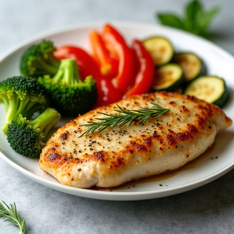 Herb-Crusted Pan Seared Chicken with Roasted Vegetables