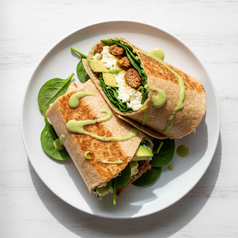 Crispy Turkey Sausage and Egg White Breakfast Burrito