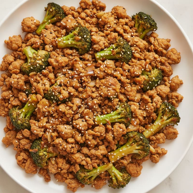 Sesame Ground Turkey and Broccoli Stir-Fry