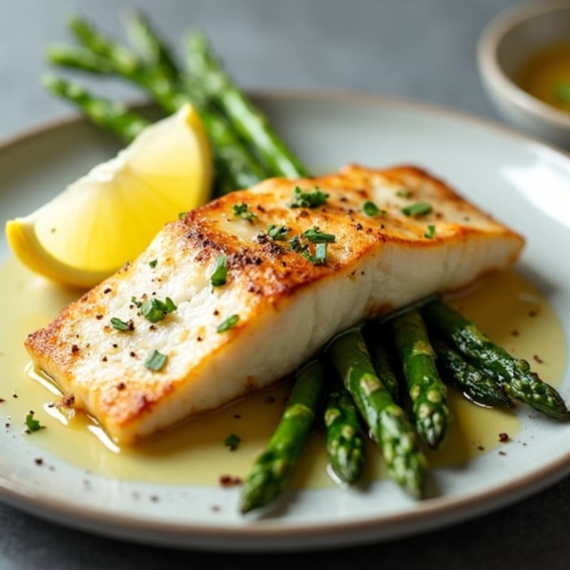 Baked Cod Fillet with Roasted Asparagus