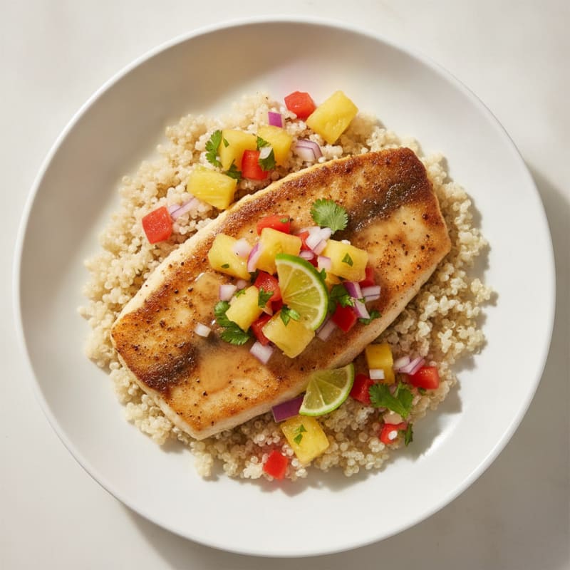 Pan-Seared Maui Fish with Pineapple Salsa