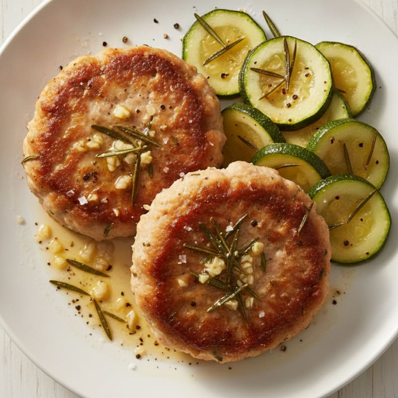 Pan-Seared Turkey Patties with Rosemary