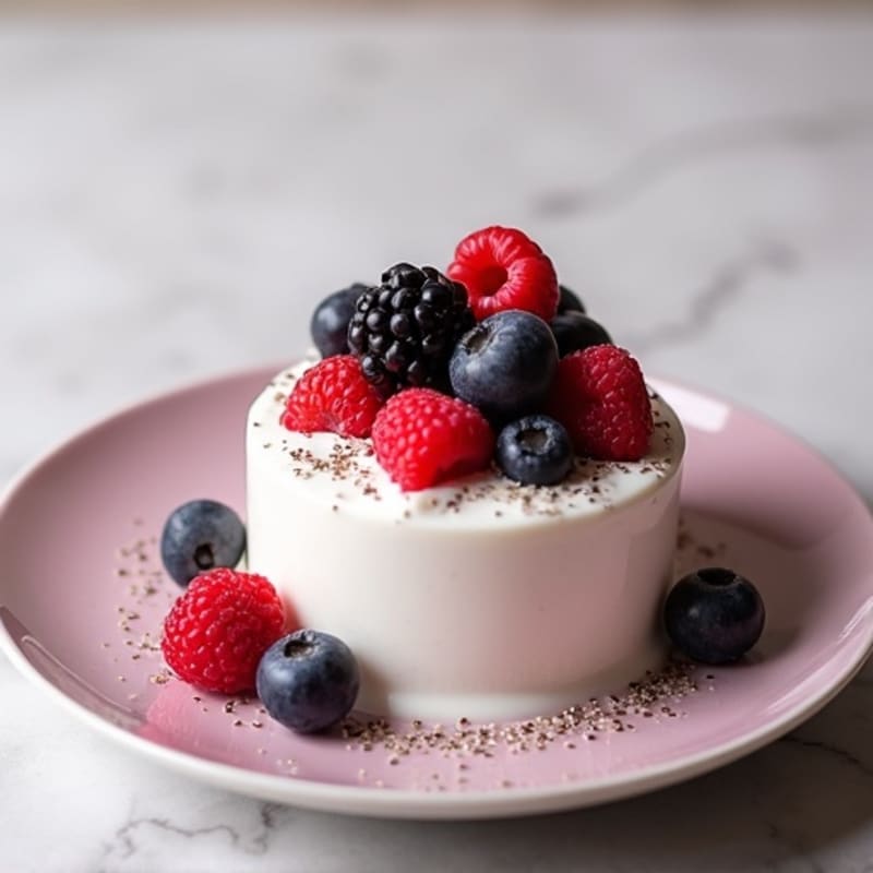 Silky Greek Yogurt Protein Mousse with Mixed Berries