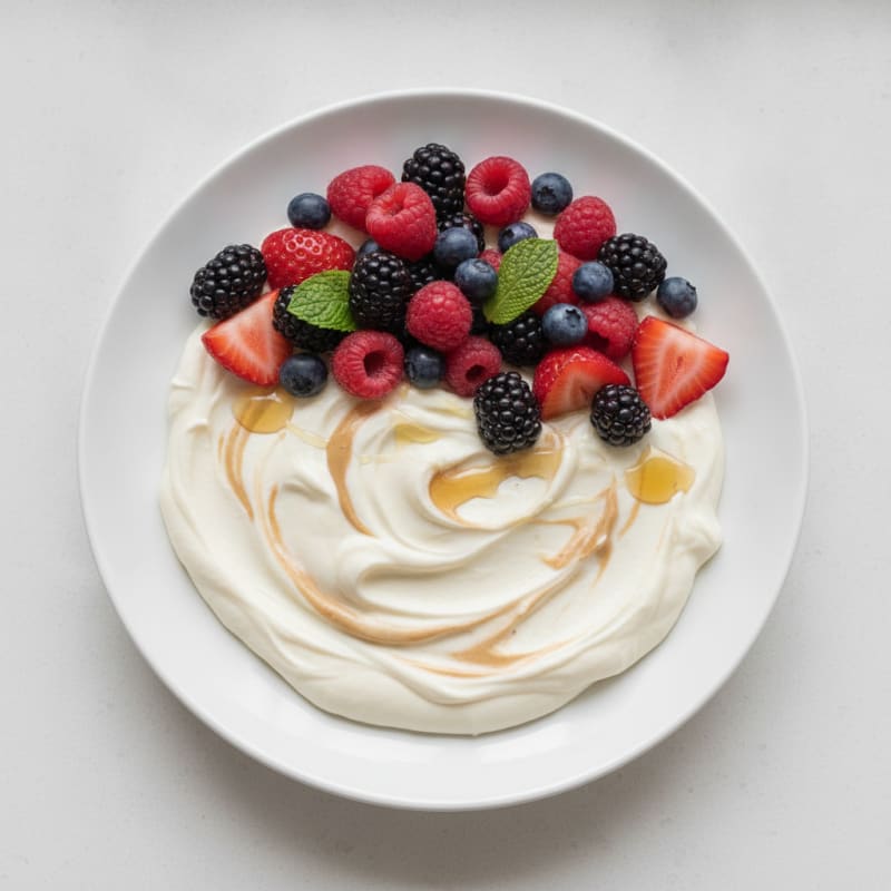 Silky Greek Yogurt Protein Mousse with Mixed Berries