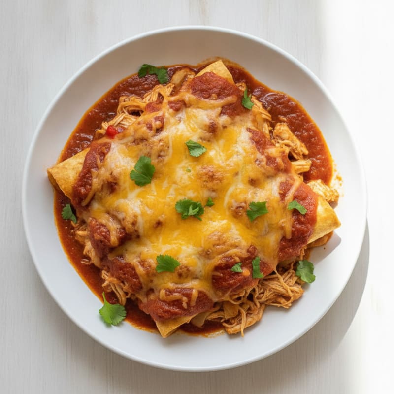 Chicken Enchiladas with Red Chili Sauce