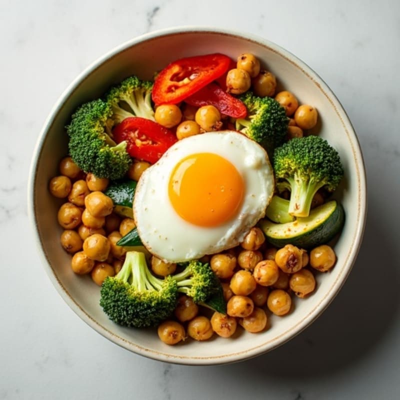 Hearty Roasted Vegetable and Chickpea Bowl with Creamy Tahini Dressing