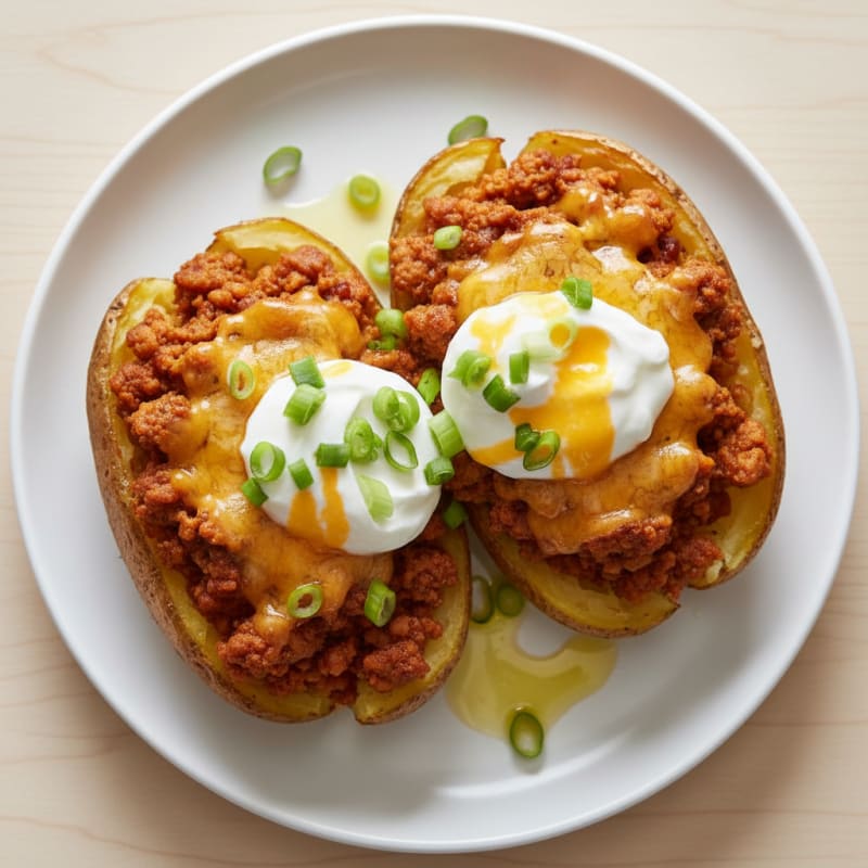 Loaded Baked Potatoes with Savory Toppings