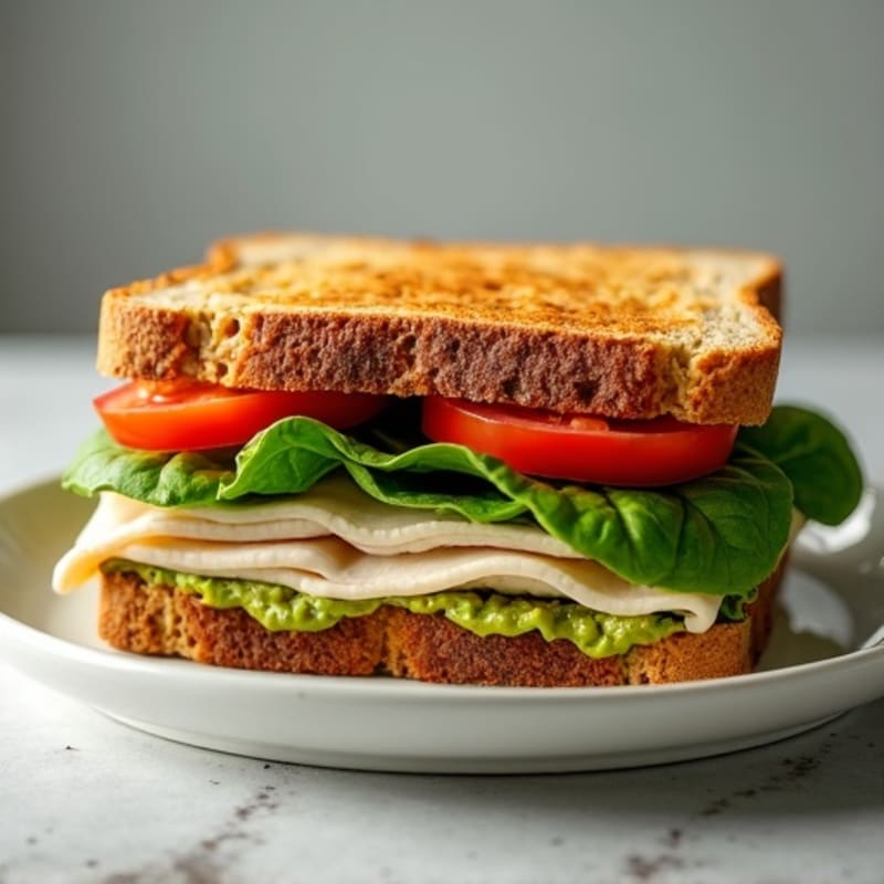 Crispy Turkey Pesto Panini with Fresh Greens