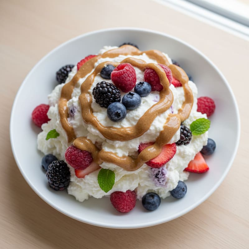 Greek Yogurt Protein Mousse with Mixed Berries
