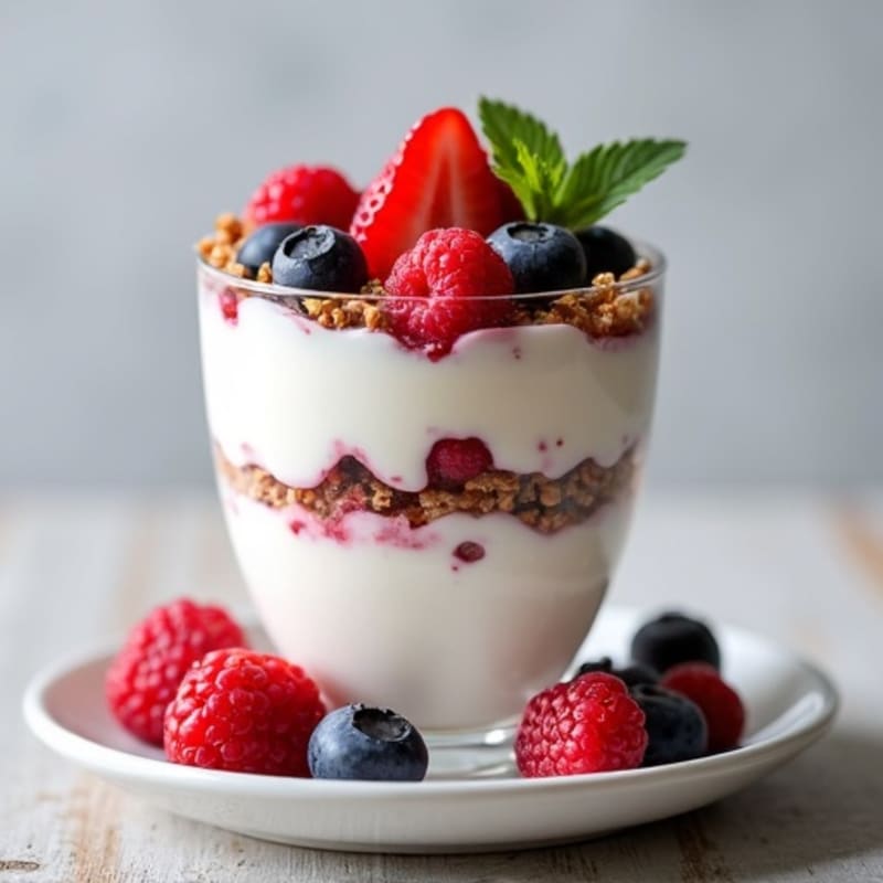 Creamy Greek Yogurt Protein Parfait with Mixed Berries