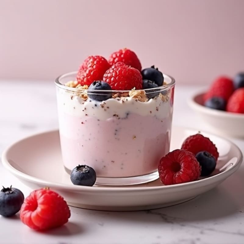 Silky Greek Yogurt Protein Mousse with Berries
