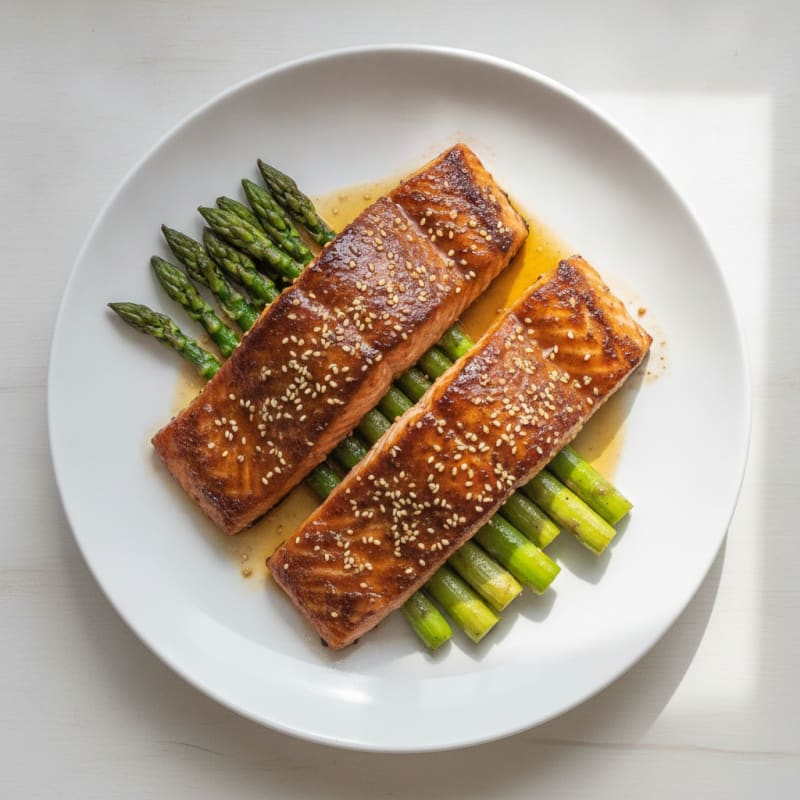 Miso-Glazed Salmon with Roasted Asparagus
