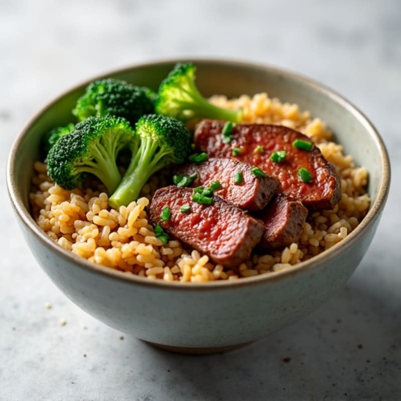 Ginger-Garlic Beef and Broccoli Rice Bowl