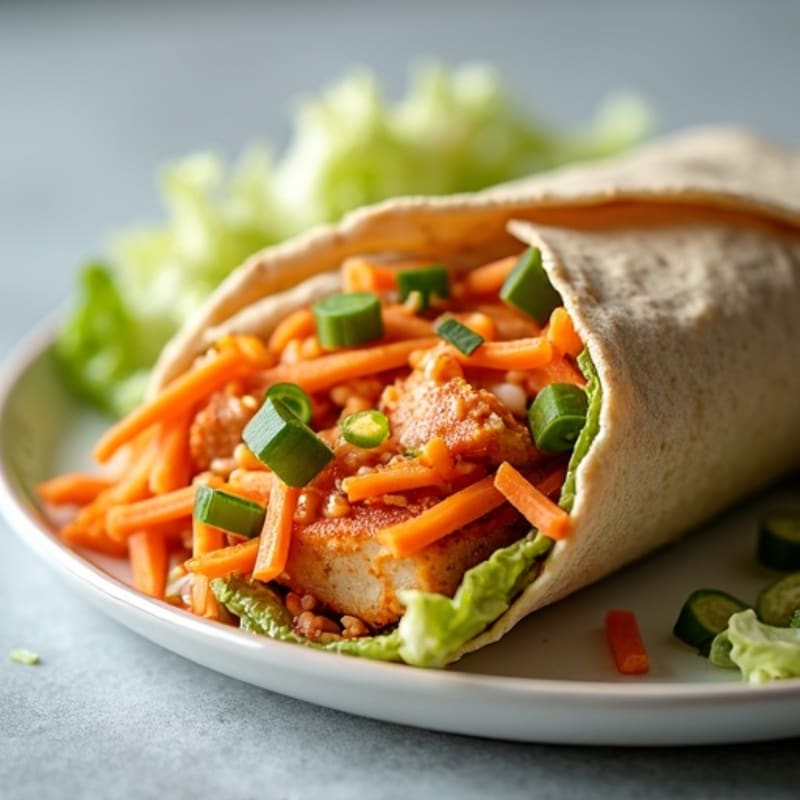 Healthy Buffalo Chicken Wrap with Fresh Slaw
