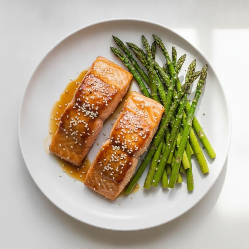 Teriyaki Glazed Salmon with Roasted Asparagus