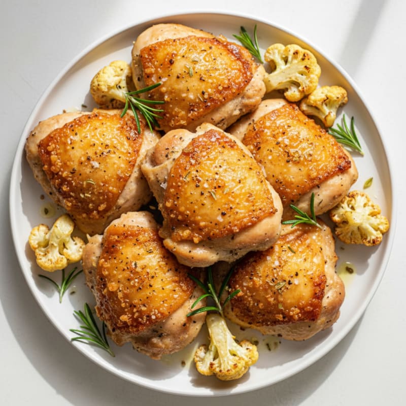Crispy Roasted Chicken Thighs with Herbs