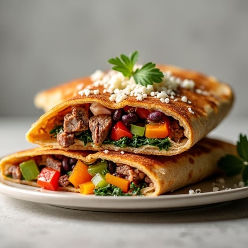 Crispy Steak and Loaded Veggie Whole Wheat Quesadillas