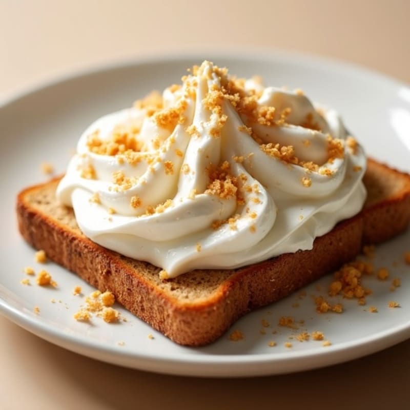 Peanut Butter Whole-Grain Toast with Creamy Vanilla Cottage Cheese Fluff