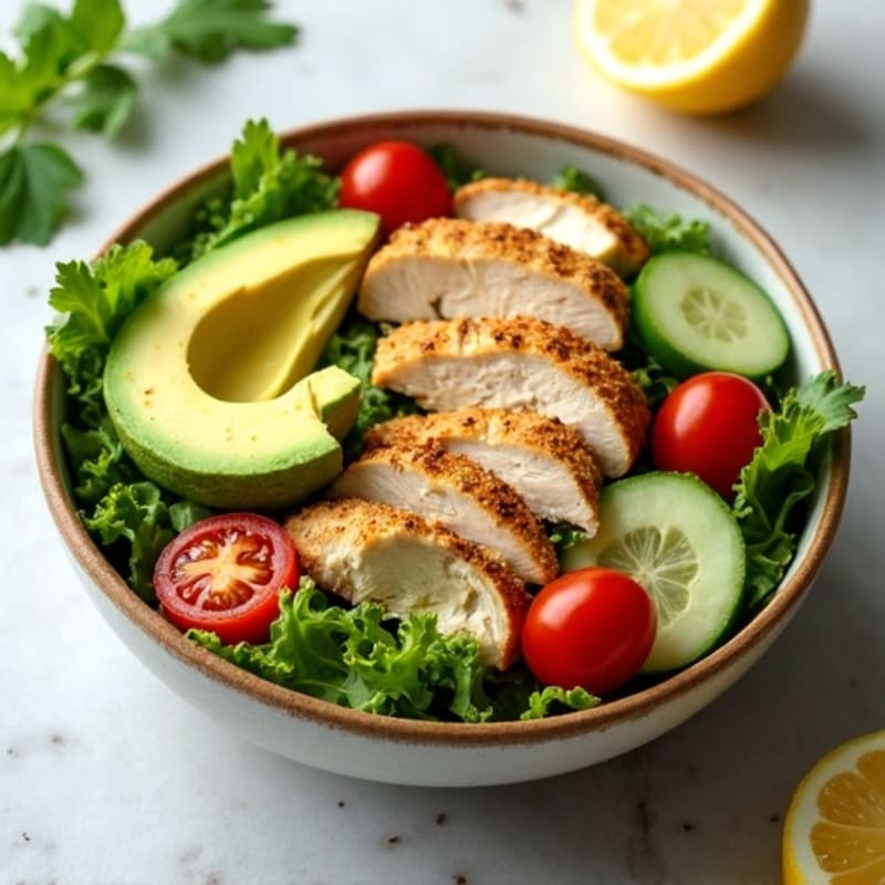 Crisp Avocado and Grilled Chicken Salad Bowl