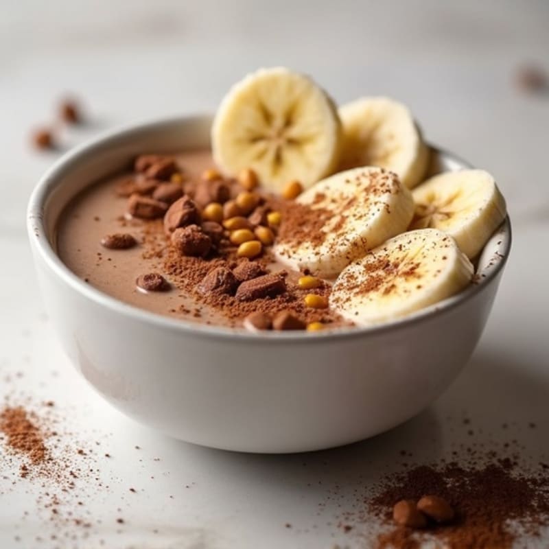 Creamy Chocolate Peanut Butter Protein Smoothie Bowl