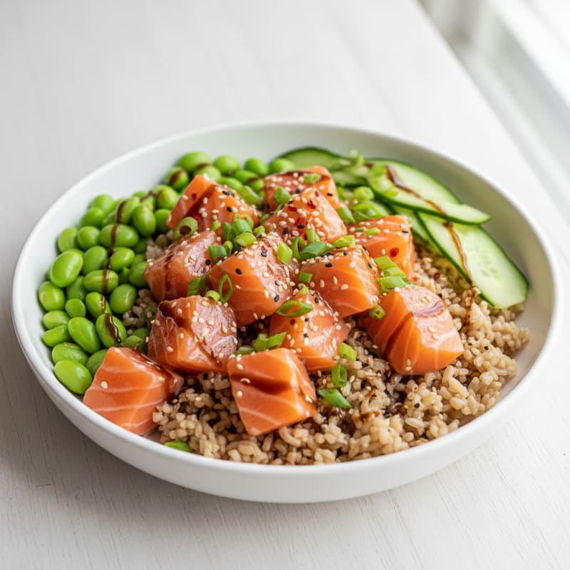 Zesty Salmon Poke Rice Bowl