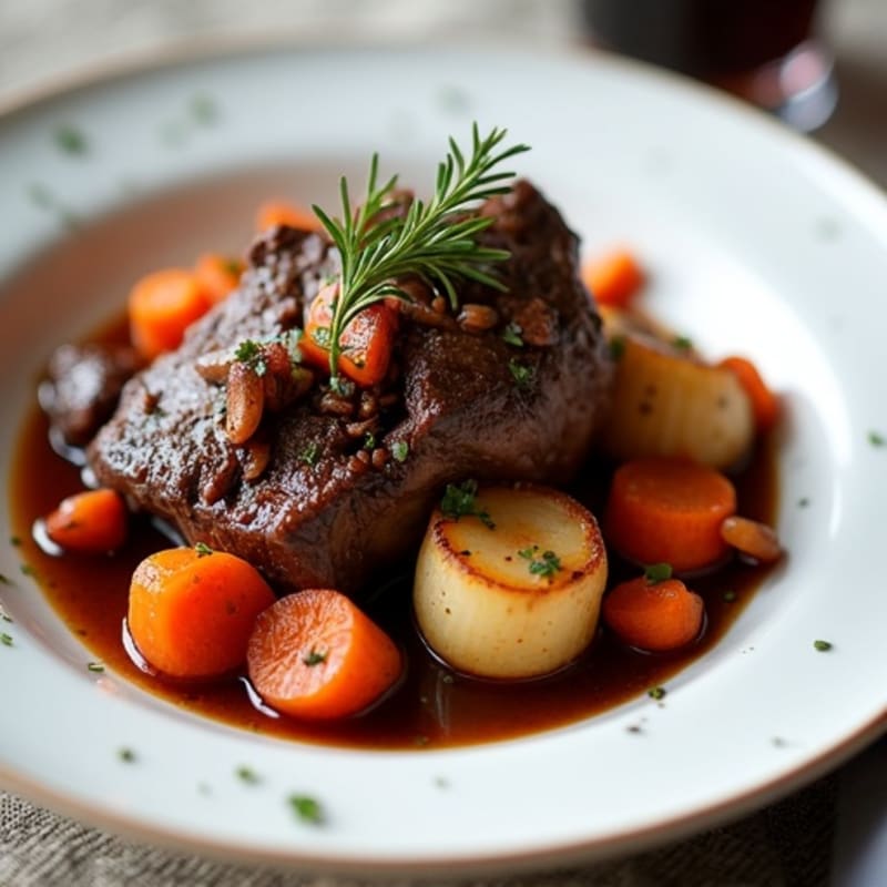 Red Wine Braised Beef with Root Vegetables