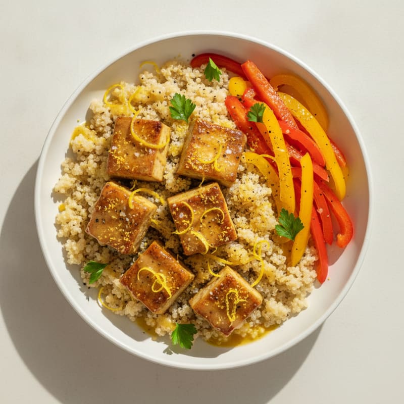 Lemon Tofu Quinoa Power Bowl
