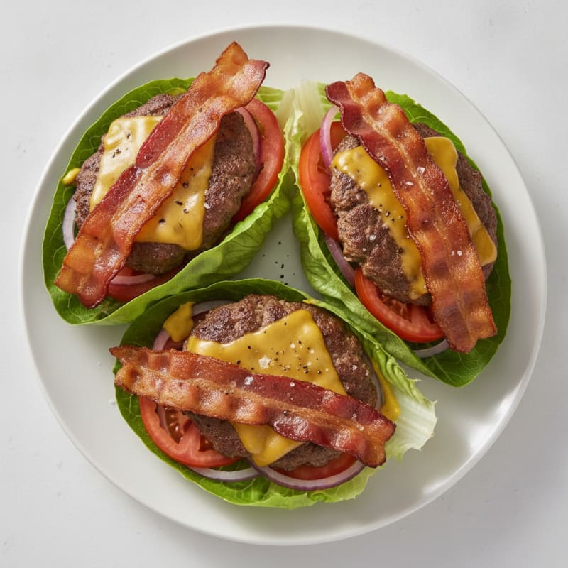 Double Bacon Cheeseburger Lettuce Wraps
