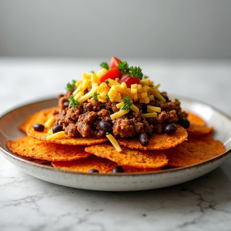 Crispy Sweet Potato Nachos with Smoky Pulled Pork