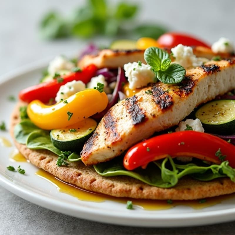 Herb-Roasted Mediterranean Flatbread with Seasonal Vegetables