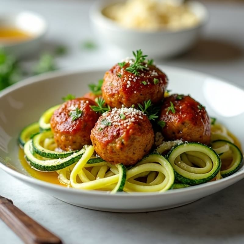 Lean Turkey Meatballs with Zucchini Noodles