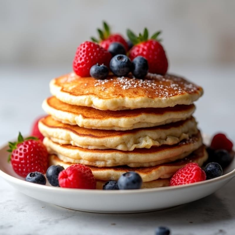 Fluffy Berry Protein Pancakes