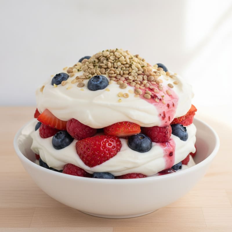 Creamy Greek Yogurt Protein Parfait with Mixed Fruit