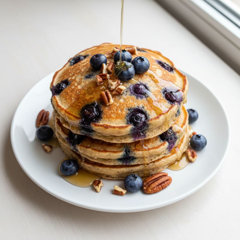 Blueberry Pecan Protein Pancakes