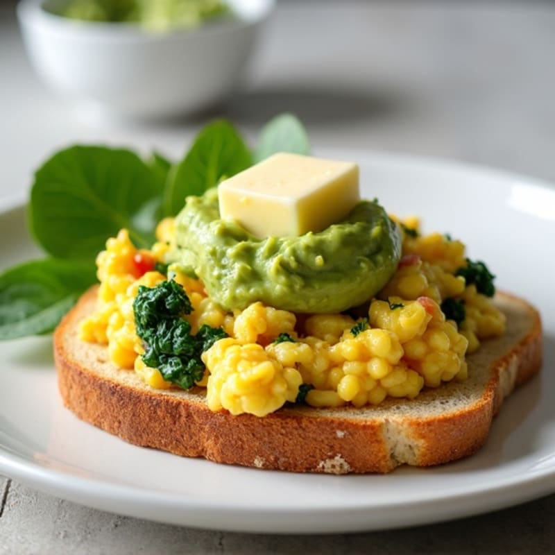 Cottage Cheese Scramble with Spinach and Smoked Turkey