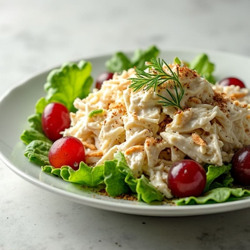 Creamy Shredded Chicken Salad with Fresh Herbs