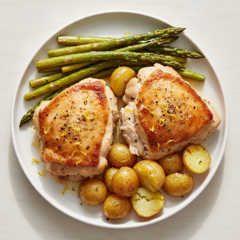 Lemon Herb Roasted Chicken Thighs
