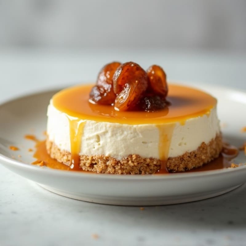 Protein-Packed Greek Yogurt Cheesecake with Date Caramel Drizzle