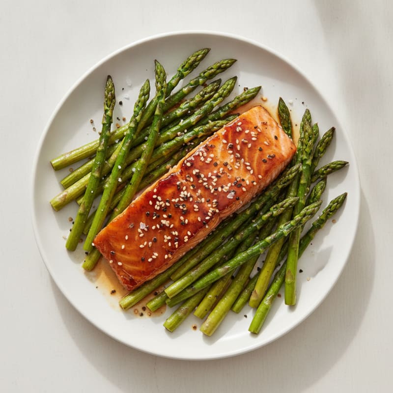 Teriyaki Glazed Salmon with Roasted Asparagus