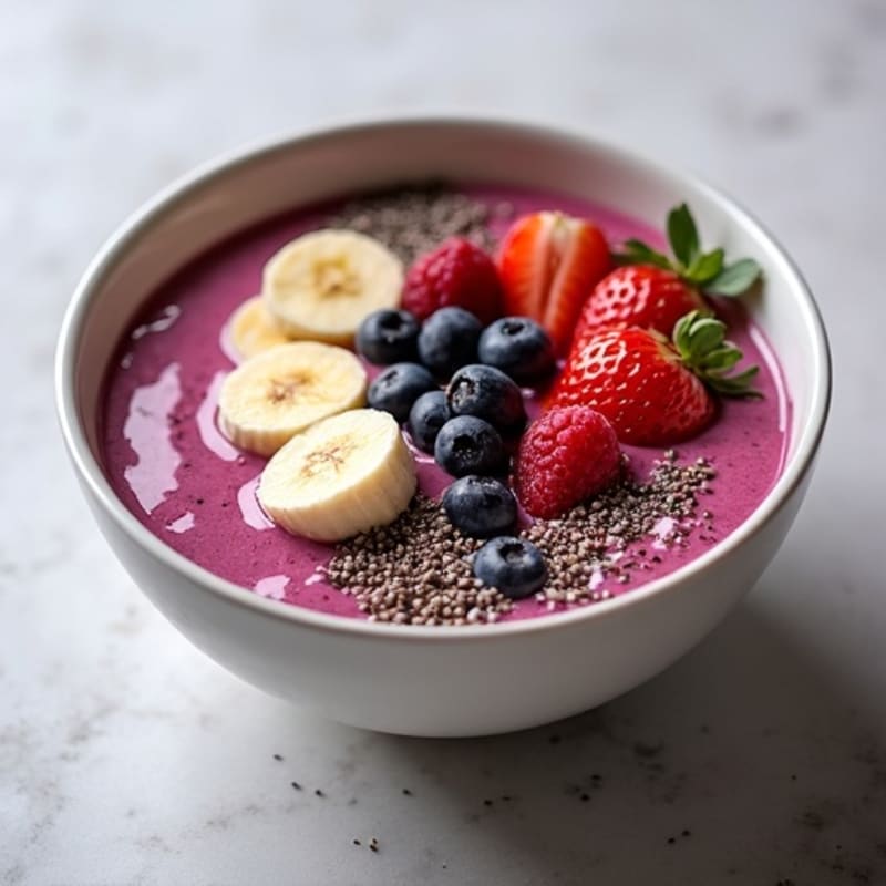 Silken Tofu Protein Smoothie Bowl with Chia and Berries