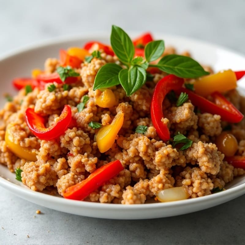 Hearty Spiced Lean Ground Turkey with Crisp Bell Peppers