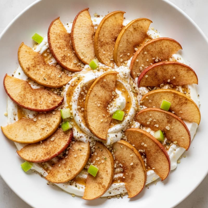 Baked Apple Chips with Cinnamon Protein Bowl