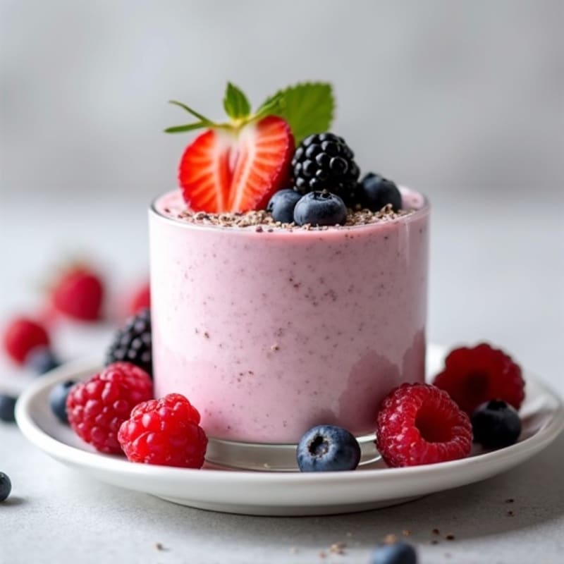 Silky Greek Yogurt Protein Mousse with Berries