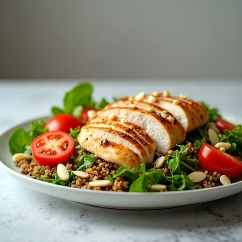 Grilled Turkey Breast Salad with Quinoa and Toasted Almonds